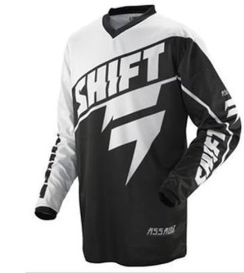 MC-trøye Shift Assault Race svart-hvitt L