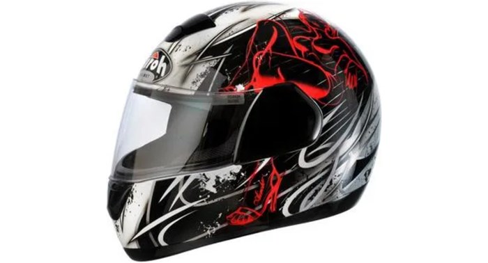 Mc Hjelm Airoh Speed Fire Evil Svart-Vit M AIROH AIROH