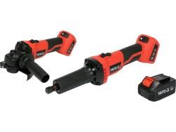 Kvernsett rett og vinkelsliper 18V (med batteri) YATO Yato