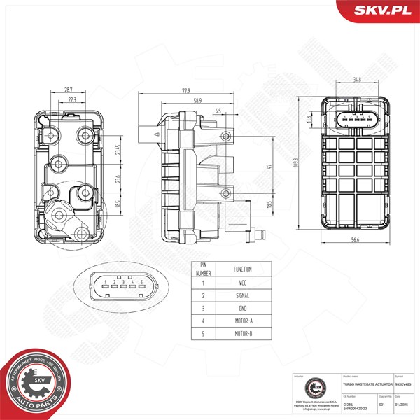 Ladetrykk regulatorventil ESEN SKV ESEN SKV