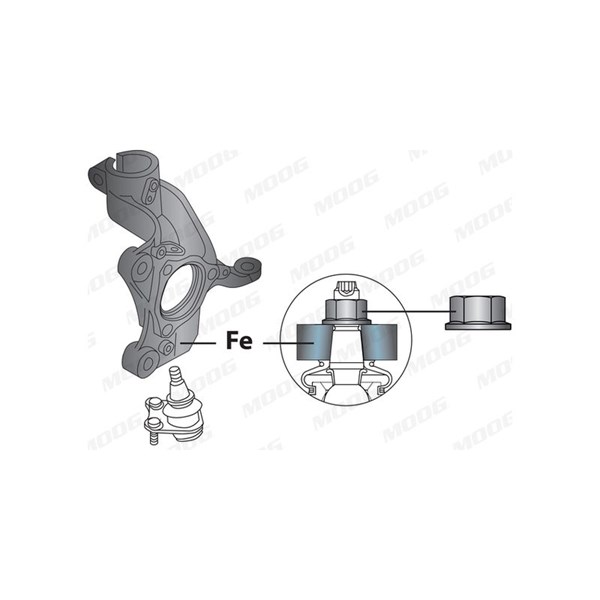 Bærekule, Ytre, Framaksel høyre MOOG MOOG
