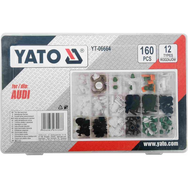 Utvalg av klemmer Audi 160 stk YATO Yato