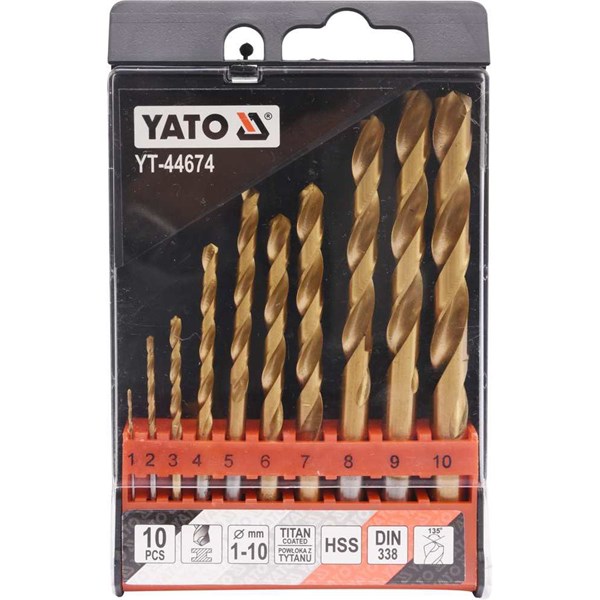 Metallborsett HSS 10 deler 1-10 mm YATO Yato