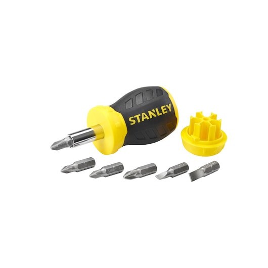 Kort skralle-skrutrekker med 6 bits STANLEY Stanley