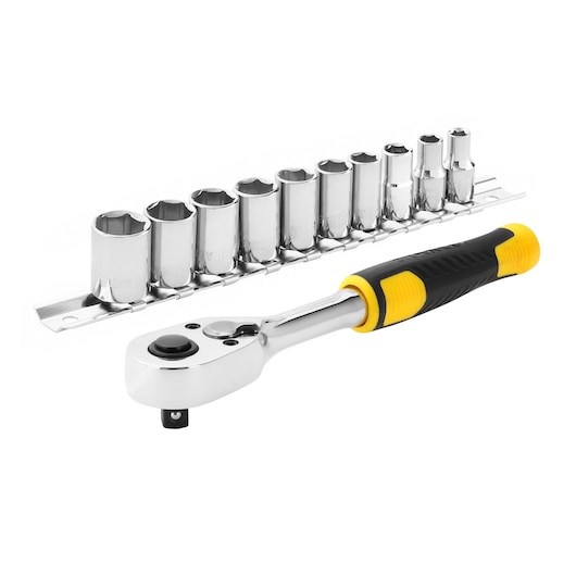 Skralle- og pipesett 1/4", 72-tenners, 11 deler STANLEY Stanley