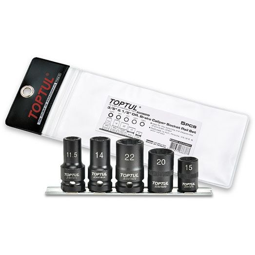 Bremsekaliperhylsesett 3/8" 5 deler TOPTUL Toptul