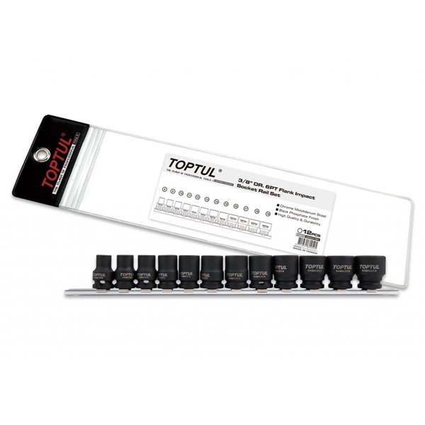 Krafthylsesett 3/8" 12 deler TOPTUL Toptul