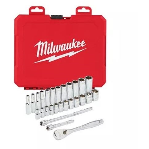 Hylsnyckelsats 1/4" 5&ndash;15 mm 28 delar MILWAUKEE - 2363175