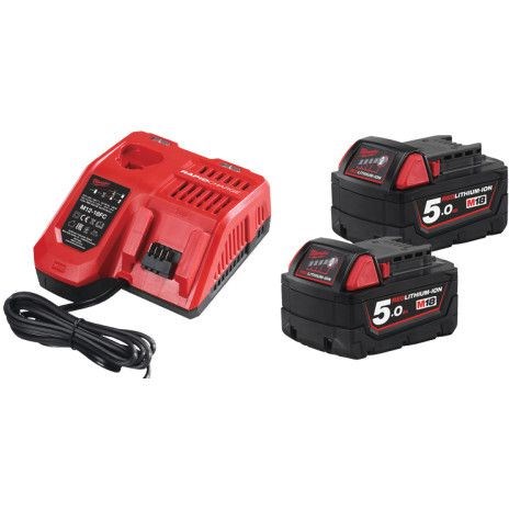 Batteri og lader M18 5,0 Ah MILWAUKEE MILWAUKEE