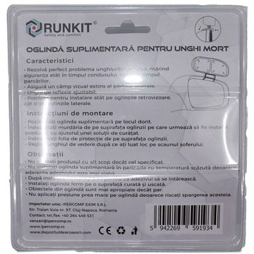 Ekstra bakspeil halvover 112x55 mm justerbar