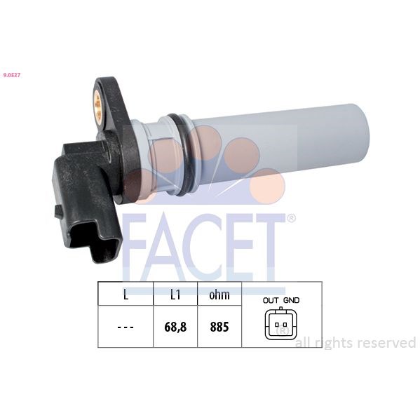 Sensor, turtall FACET vinklet FACET