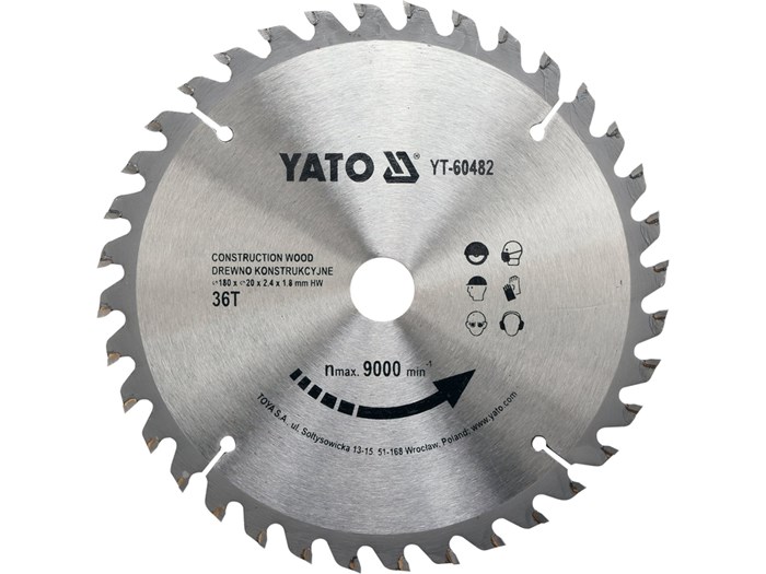 TCT-blad for byggetreverk 180x36T x20 mm YATO Yato