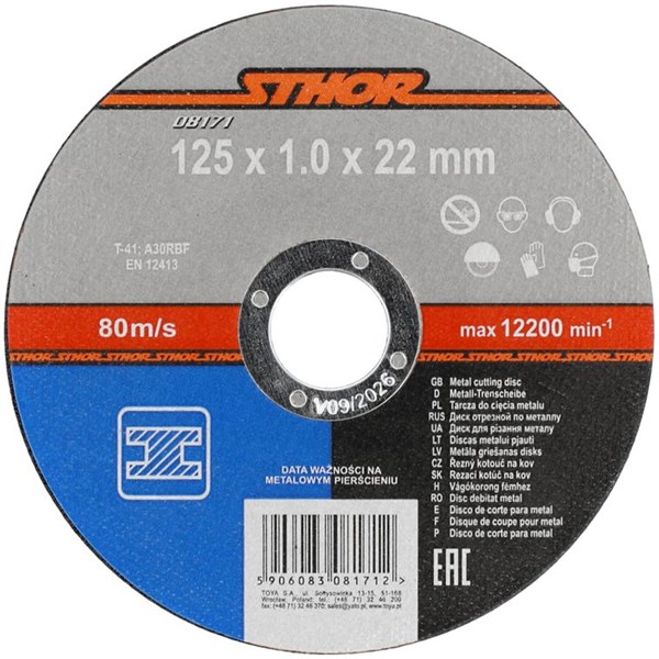 Kappeskive for metall 125 x 1,0 x 22 mm STHOR STHOR