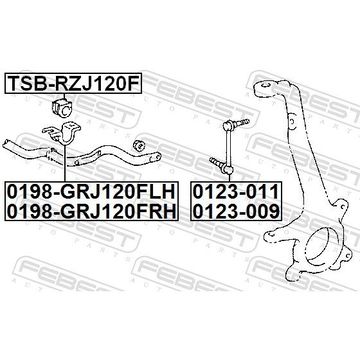 Holder, stabilisatorlagring, Framaksel venstre - LEXUS GX, TOYOTA 4 ...