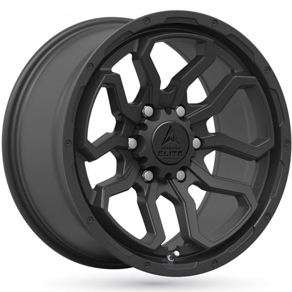 American Elite Spartan AEW Matt Black 8x17 6/130 ET38 B84.1
