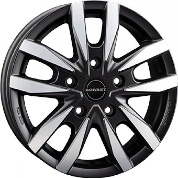 BORBET CW5 Dull Black  Polished - 6/16 5/130 ET68 B78.1