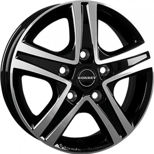 BORBET CWD Gloss Black  Polished - 6/16 5/118 ET68 B71.1