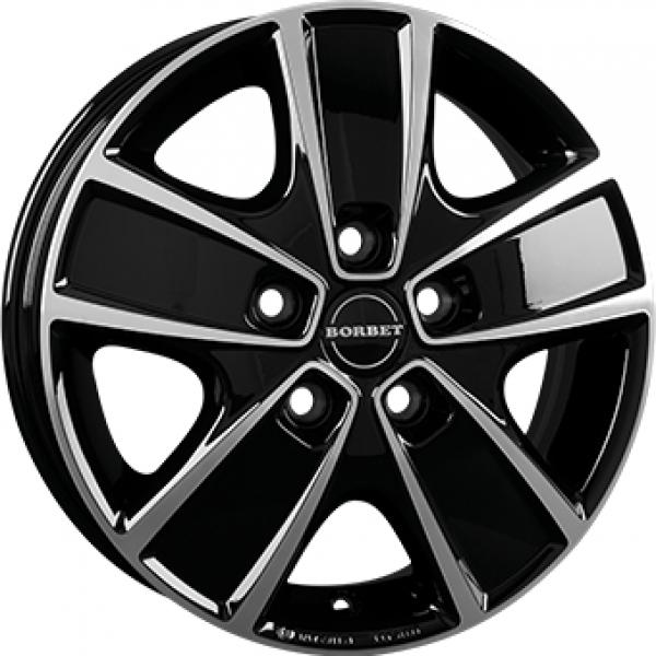 BORBET CWG Gloss Black  Polished - 6/16 5/130 ET68 B78.1