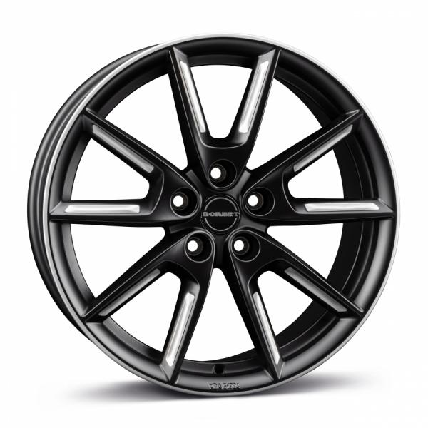 BORBET LX18 Black Matt Silver Spoke Rim - 8/18 5/114.3 ET40 B72.6