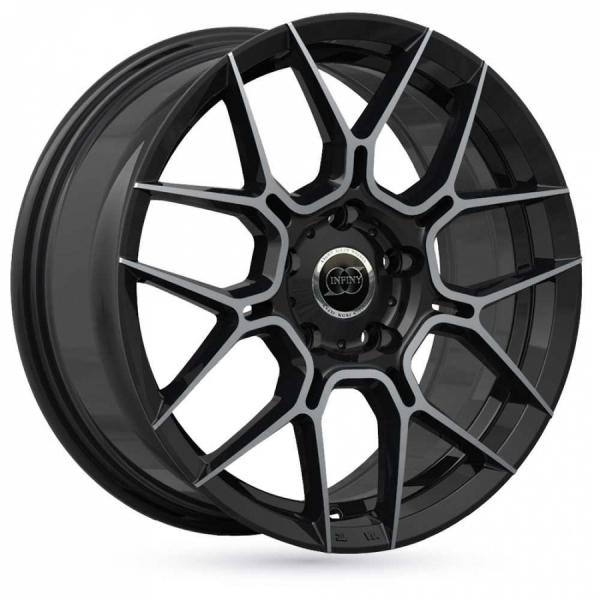 INFINY Traxx Bright Black Machined Face - 7.5/17 5/108 ET35 B65.1