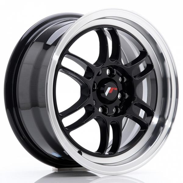 Japan Racing JR7 Gloss Black Machined LIP - 7/15 4/100 ET38 B73.1