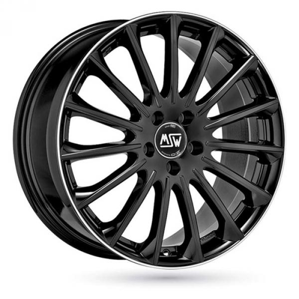 MSW30 Shiny Black Machined Lip - 8/18 5/112 ET43 B66