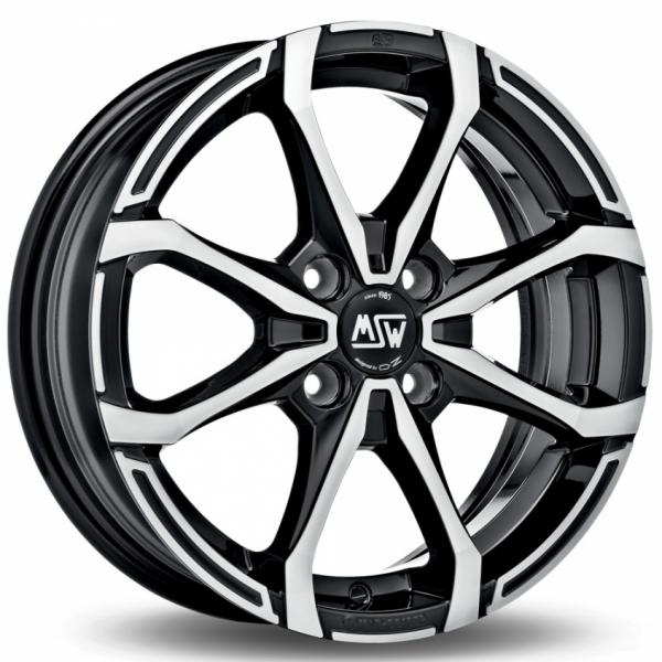 MSW x4 Gloss Black Machined Face 5.5x14 4/108 ET24 B65.1