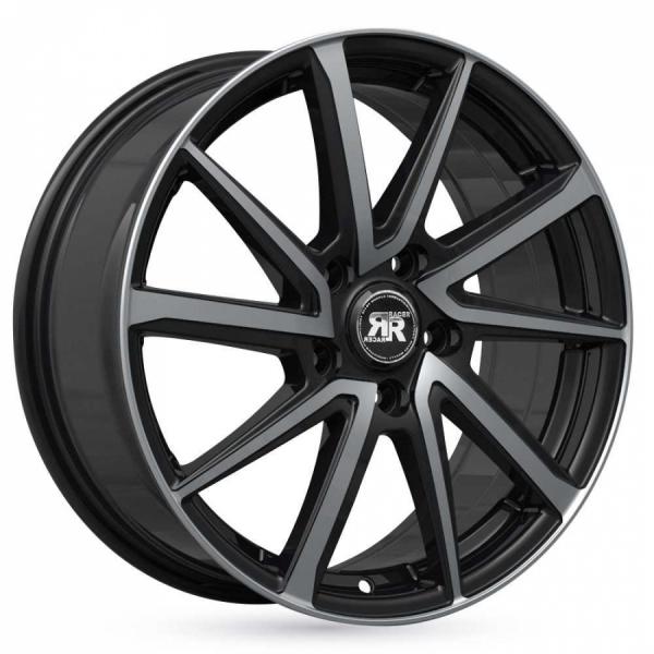 Racer Road Bright Black Machined Face - 6.5/16 5/108 ET40 B65.1