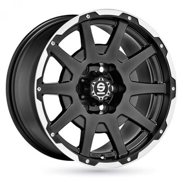 Sparco Dakar Matt Black Machined Lip - /R - Sommerdekk