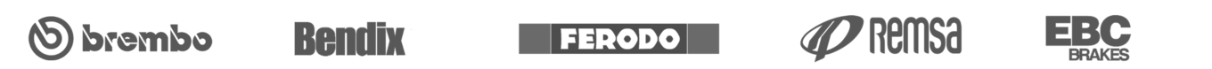 Logoer for produsenter av bremse deler: Brembo, Bendix, Ferodo, Remsa, EBC Brakes
