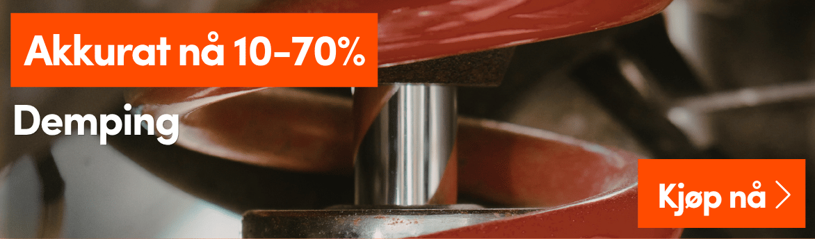 Opptil 70 % rabatt på demping