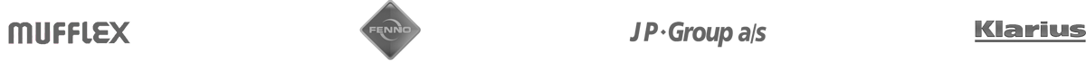 Logoer for produsenter av eksosanlegg: Mufflex, Fenno, JP Group, Klarius
