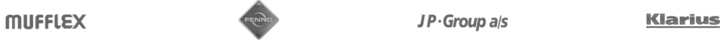 Logoer for produsenter av eksosanlegg: Mufflex, Fenno, JP Group, Klarius